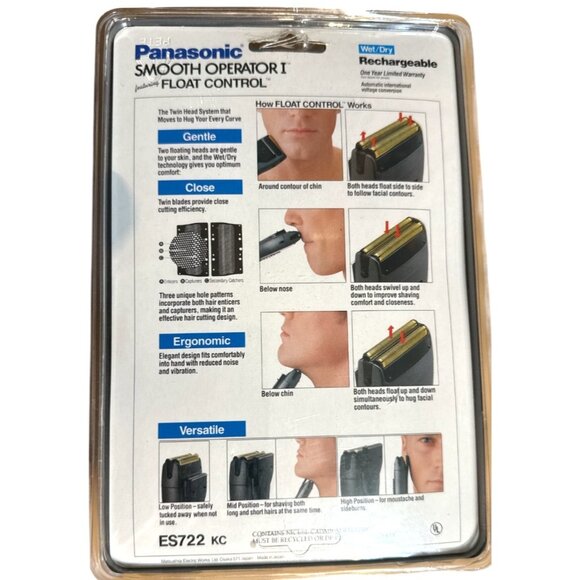 Panasonic ES-722 “Smooth Operator I” Wet/Dry Electric Shaver Float Control New - Picture 3 of 3
